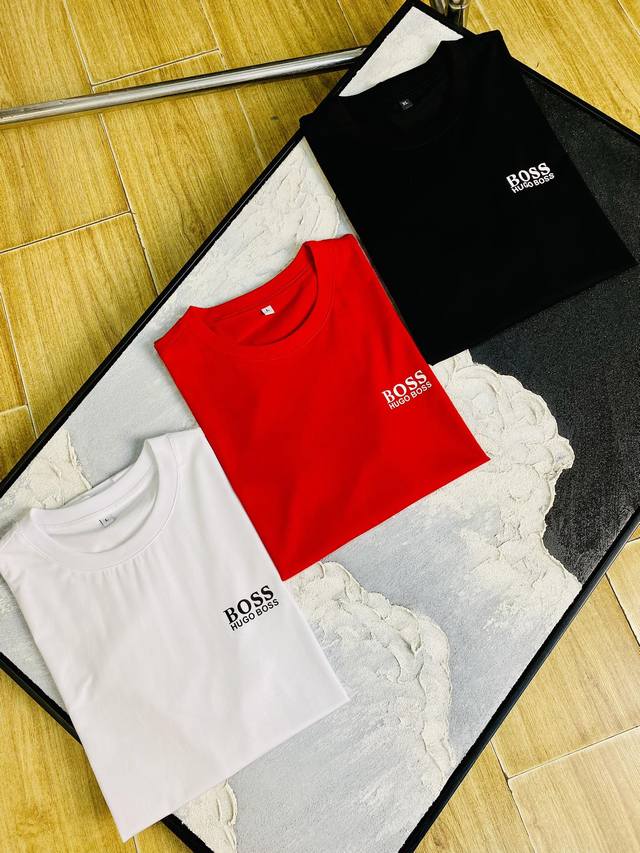 p180 官网同款可穿205斤 雨果博斯Boss 原单品质 2025最新款短袖 精选专柜订制顶级双丝光棉进口面料 所有细节做工完美1比1复刻 还原正品百分百 原