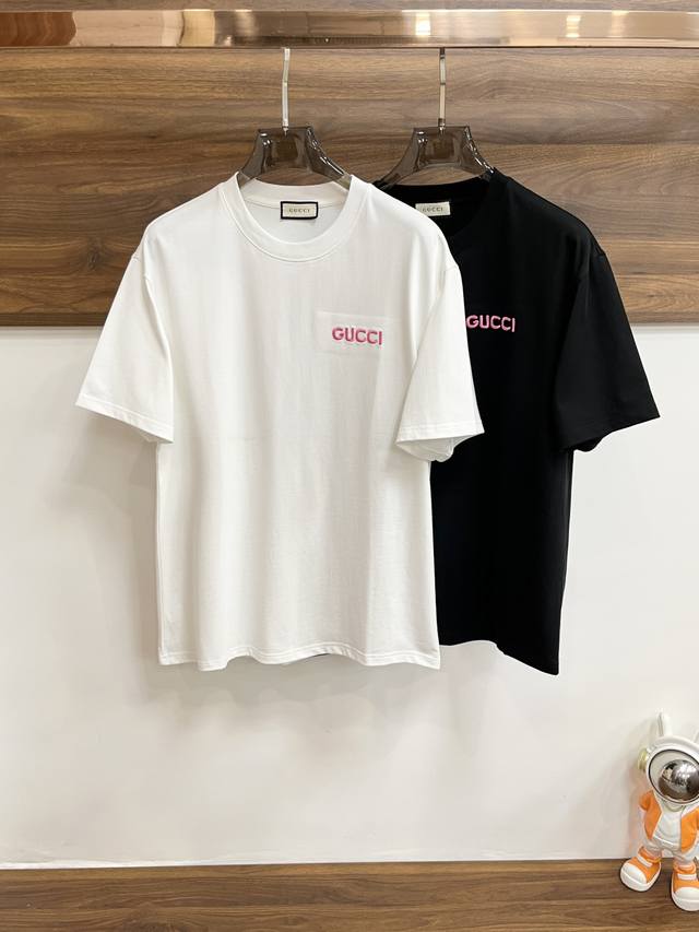 主推P270 Gucci 古驰 独家专供春季新款时尚休闲圆领短袖，高密度320克纯棉面料，高级密针刺绣、高端欧版原单T恤，潮流时尚休闲半袖 透气舒适度高，细节无