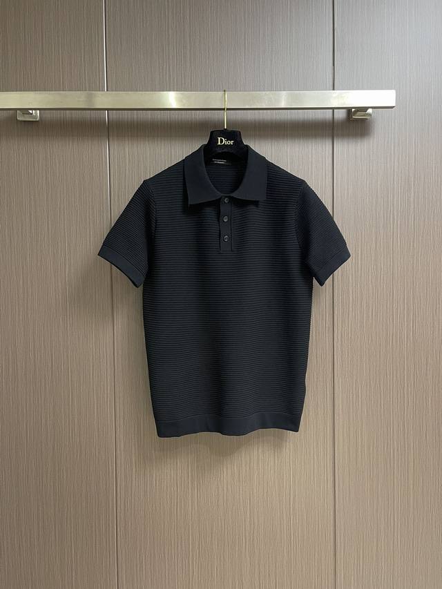 270 zegna 杰尼亚 2025Ss早春新品男士条纹提花针织短袖Polo，质地保暖，触感又柔软细腻、但型态又笔挺有型！细节、奢华极致…完美演绎高品质品相。客