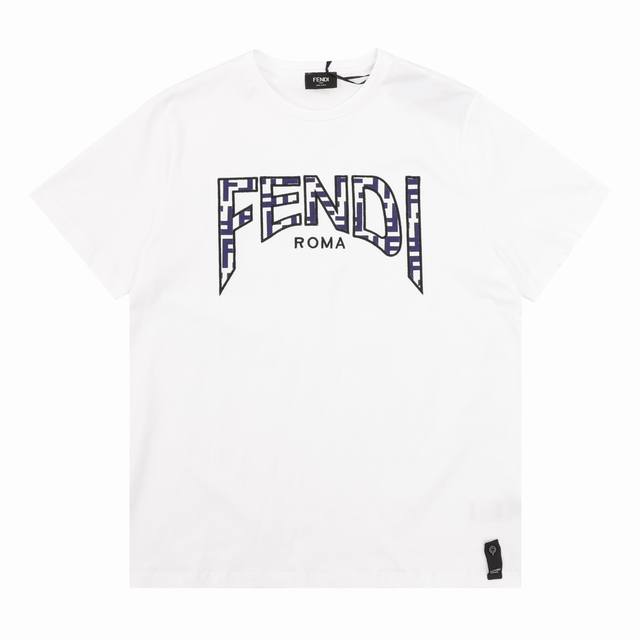 130 fendi/芬迪 贴布字母刺绣短袖T恤 size: S-L