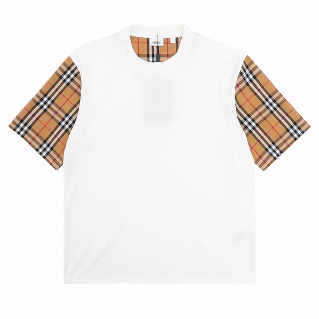 140 burberry/巴宝莉 格子袖短袖T恤 size：S-L
