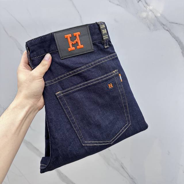p260 Hermes·爱马仕 高端定制、2025早春最新款牛仔裤 柜台同步发售 原版定制复刻 客供五金辅料 原单品质 进口牛仔面料 重工洗水 做工走线精细 上
