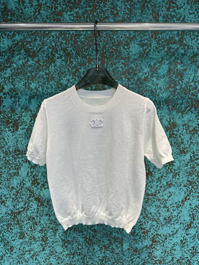 【Qx.】P200 celin·25春季新品立体Logo针织短袖