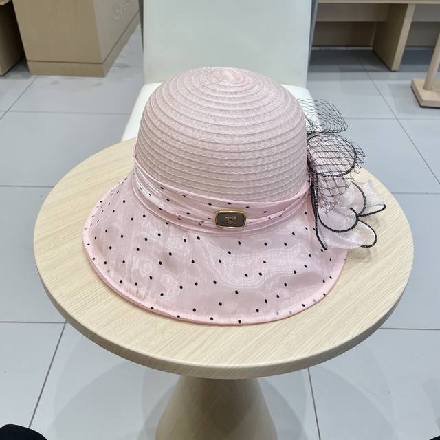 p120 Celine塞琳圆顶帽子女夏季田园风百搭逛街遮阳帽花朵优雅可折叠太阳帽女盆帽