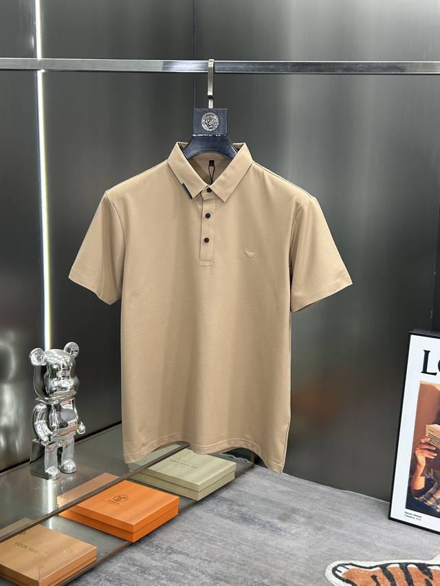 p160 阿玛尼 专柜新品 贸易公司渠道臻品，系出名门，纯正血统品质，意大利原产出品，2024年官方新品！！男士“老钱风”高端商务休闲针织翻领Polo衫，颇具意