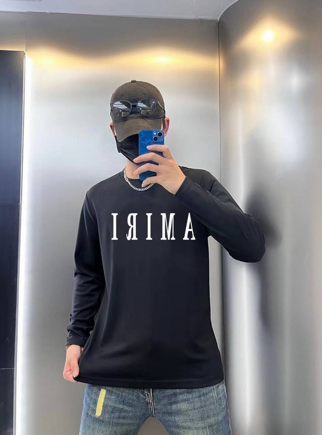 p110 amiri 2024早春专柜新款顶级原单时尚230克休闲打底衫长袖T恤。 尺码：M~3Xl（微阔版） 24Ss早春时尚网红潮人定制，精选长绒棉面料，精