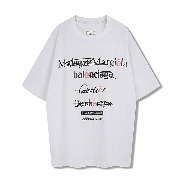 p120【主推让利-10】Maison Margiela马吉拉Mm6涂鸦发泡印花圆领短袖、26支重磅精梳280克爽滑双纱平纹面料、印花工艺、增添发泡涂鸦字母设计