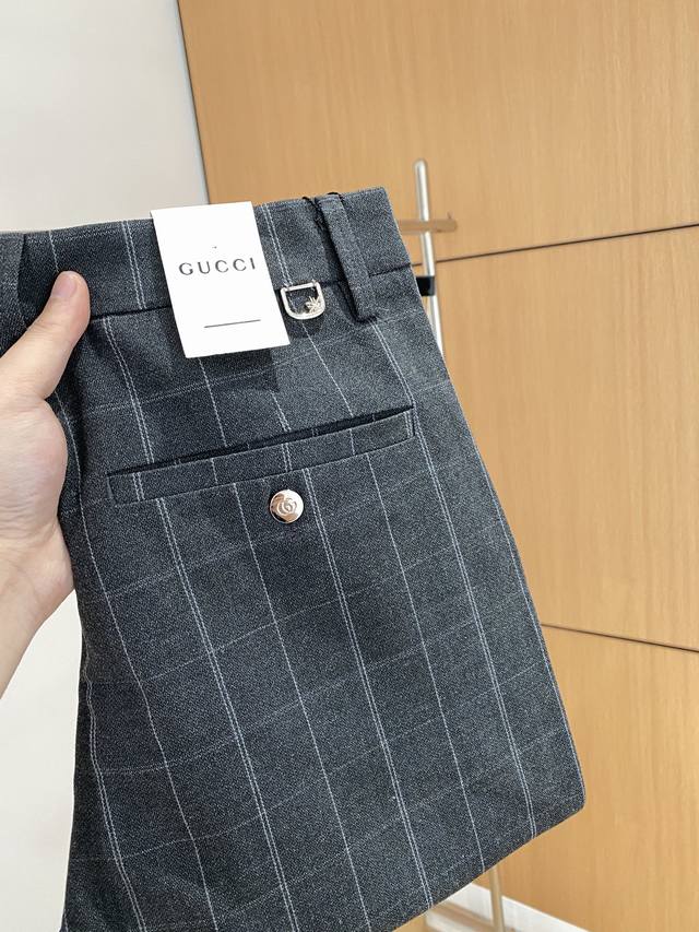 p260 gucci古奇 休闲裤 西裤2025Ss春夏新款 高级定制裤子专用面料 定制原版五金 重工工艺打造 车工走线精细 定制面料 柔软舒适 质感显著 辅料精