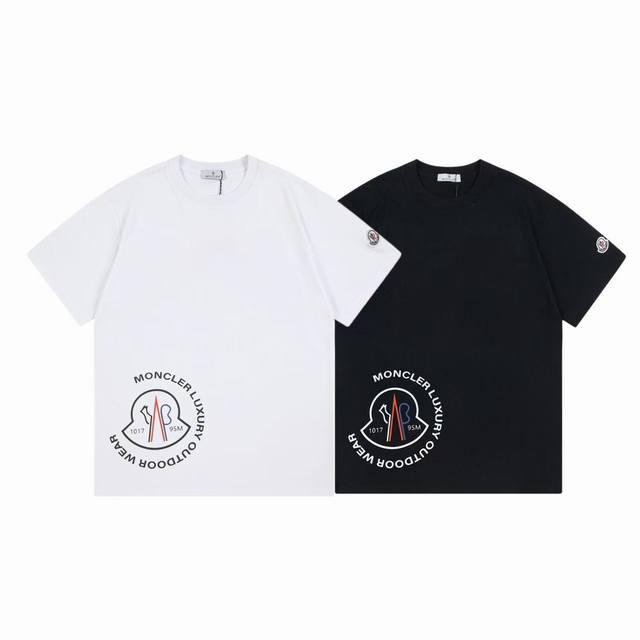 p110 款号：Y1044 2025早春Moncler/蒙口 《官网同款印花图案》 双纱纯棉短袖 -【260G双纱纯棉顶级面料 手感柔软 百分百纯棉独家出货 定