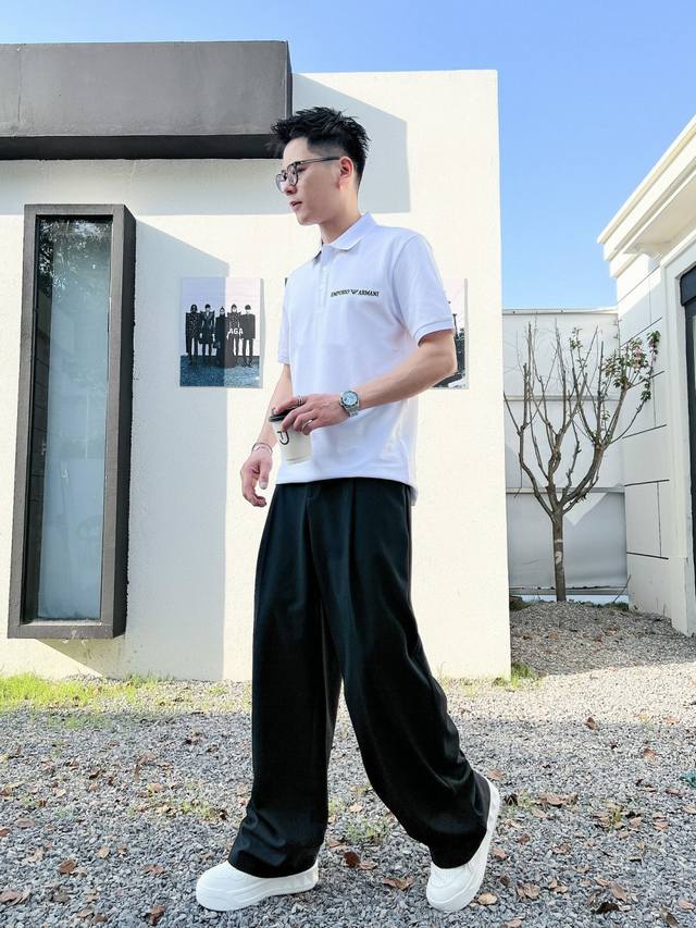p250 Armani2025Ss夏季新款 Logo男士翻领Polo衫！经典商务男款，高端男装的天花板级别的商务男款！简约时尚大气不失优雅，单穿内搭体面过人，品