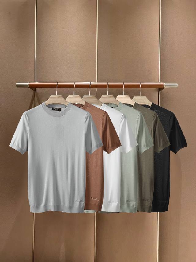 #Sg P230Loro Piana Ss25 春夏男装 颜色:白色，浅绿，军绿，浅灰，黑色，焦糖 码数:M-3Xl lp超级爆款推荐，夏季新品男装系列爆款圆领