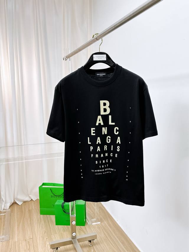 p220Ss巴黎家纯棉最新面料（最高版本）胸前Bal字母直喷印花工艺经典标识图案Logo时尚简约潮流短袖，最顶级的品质专柜原单短袖，顶级制作工艺进口面料，专柜款