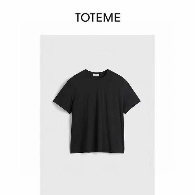 toteme 2025春夏新款T恤 宽松版型 做旧工艺 极简主义 Xssm p170