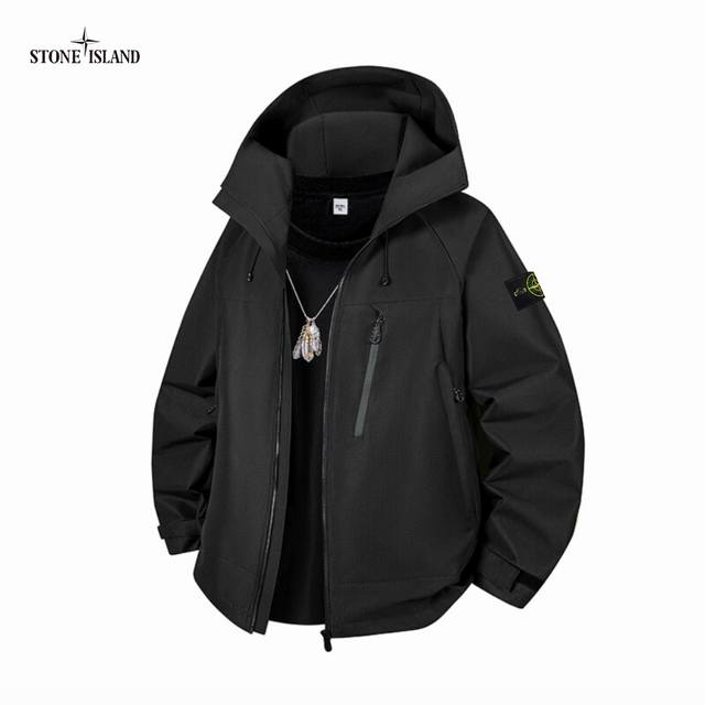 上新 ！！ ！！！ Stone Island石头岛 2025春秋三防户外透气宽松百搭茄克外套 网络线上 海内外人气爆款∽ 采用新颖独特外单优质料 宽松版 拉链连