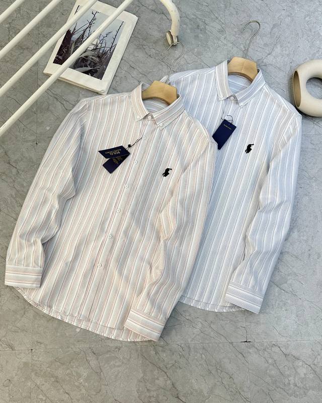 拉夫劳伦 Polo多彩条纹丝光衬衫！正品贸易公司订单！保真！120支顶级色织条纹面料！质感细腻舒适！上身效果超赞！ 上海专柜在售1290 P！吊牌齐全！送人自留