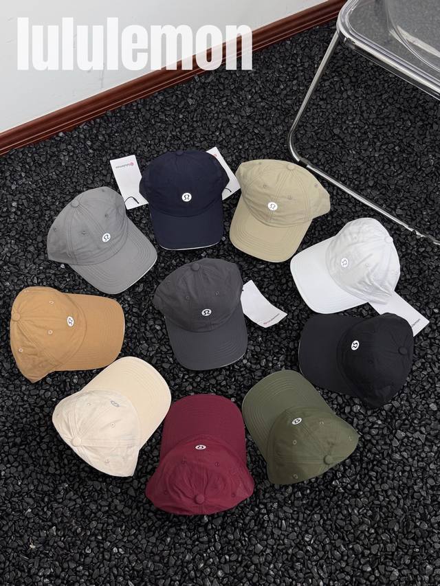 Lululemon 反光小标 硬顶鸭舌帽 棒球帽 白色 浅卡其 藏青 深灰 浅灰 深卡其 酒红 米白 绿色 黑色 可调节