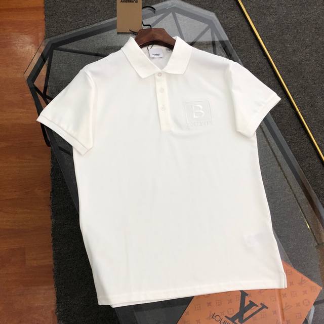 Burbberry巴宝莉2025新款经典刺绣Logo 翻领Polo衫T恤 高版本高品质 原版面料网红明星同款 官网绣翻领现货！采用原版面料 翻领和袖口标志性格子