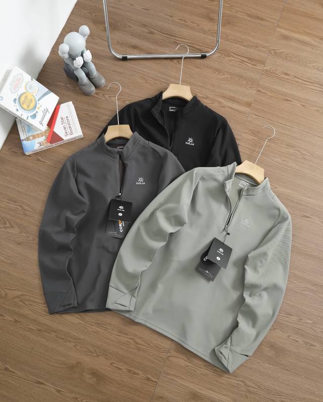 品牌：凯乐石 Kailas 尺码：M-L-Xl-Xxl-Xxxl 颜色：黑色-灰色-幽雾绿 品 名：凯乐石三色户外都市系列半拉立领长袖卫衣 版型：常规 领型：立