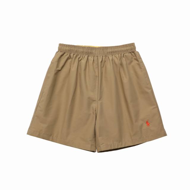 顶级复刻版本 25Ss夏季新款Polo Ralph Lauren 拉夫劳伦刺绣Logo抽绳五分裤防水速干短裤男女同款 - 款号：W247055 - 颜色：黑色