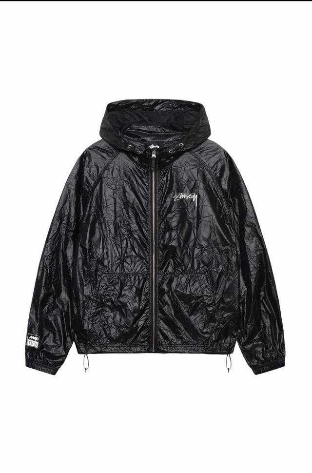顶级版本 Stussy24Ss 斯图西复古 褶皱纹外套防晒拉链连帽皮肤衣 定制定染软壳面料 超轻超透气，完美还原，采用Majotech超轻再生尼龙制成，具有永久