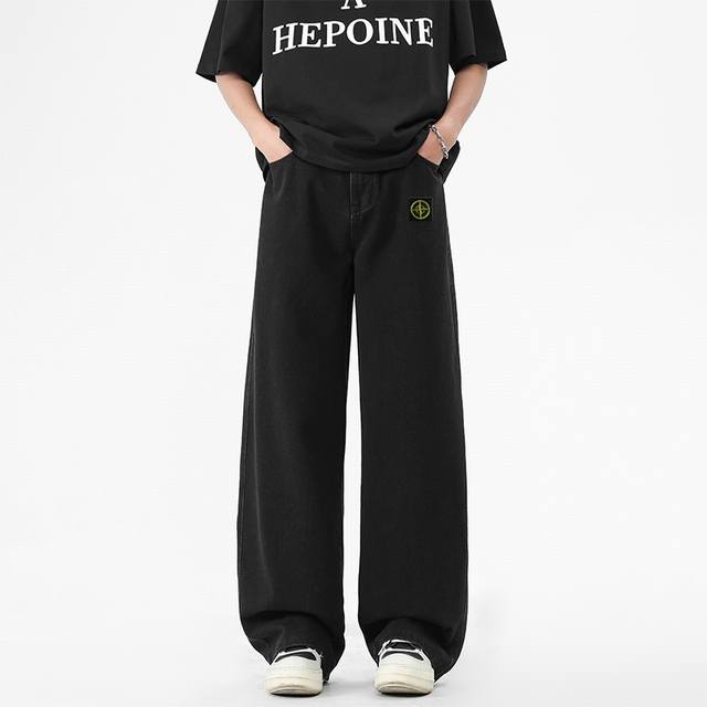 Stone Island 石头岛牛仔裤， 男女同款 海外限量款纯色工装牛仔裤，25Aw石头岛最新款，简约大方日常通勤首选，辨识度更高，宽松廓型 ，男女都可驾驭，