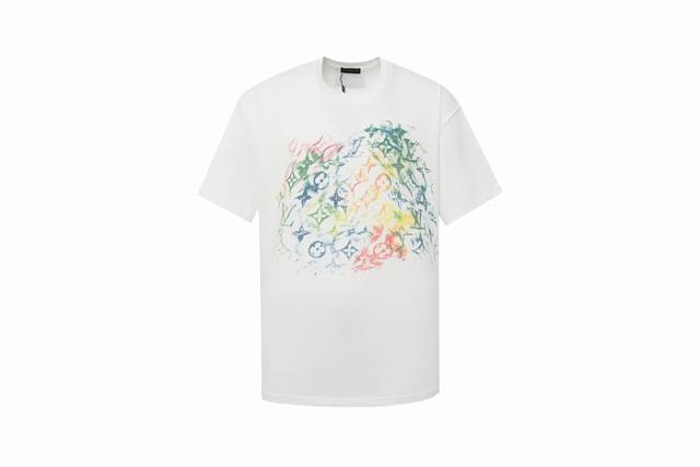 高版本Louis Vuitton 路易威登蜡笔涂鸦短袖 男女同款-顶级版本 面料：240克双纱高密度纯棉面料 - 工艺: 整件衣服采用精密压花工艺 - 男女同款