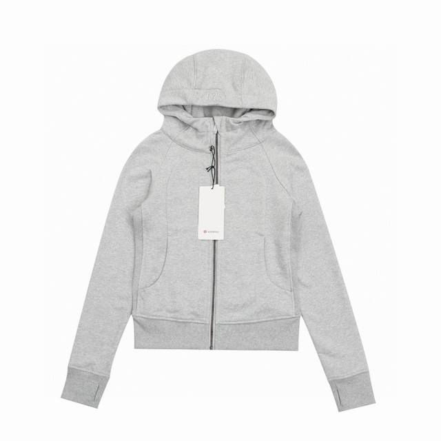 顶级复刻版本 Lululemon 露露乐檬新款女神短款拉链抓绒连帽卫衣外套 面料: 定制420克抓绒毛圈双股面料 原版全套辅料 区别市面版本 随意对比 面料手感