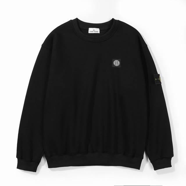 Stone Island石头岛简约徽标毛圈圆领卫衣 原版宽松版型 秋冬必入 甄选380克纯棉毛圈面料 纽扣全部开模 与原版一致 带品牌字母Logo 定制徽标及章
