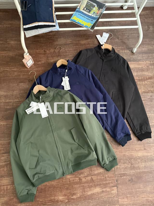 颜色：黑色 藏青 绿色 尺码M到Xxl Lacoste法国鳄鱼男装25春季新款时尚防泼水哈灵顿夹克外套 Bh7029 线上2400+ 25年柜子新款！独家贸易公