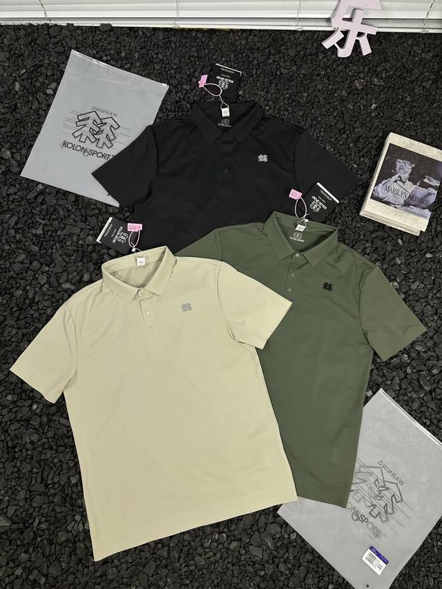 Kolon Sport 休闲吸汗透气薄款纯色户外运动弹力短袖Polo衫 男女同款 - 还在为日常通勤穿搭发愁？可隆纯色短袖Polo衫帮你解决烦恼。它简约而不失时