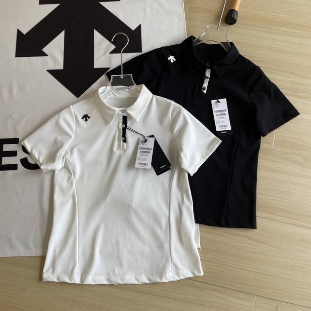 主图 女款Polodescente 迪桑特夏季新款两色女士训练系列短袖翻领短袖运动风迪桑特Polo衫上衣 显腰身显身材黑白两色可选 版型超正的一款女士Polo衫