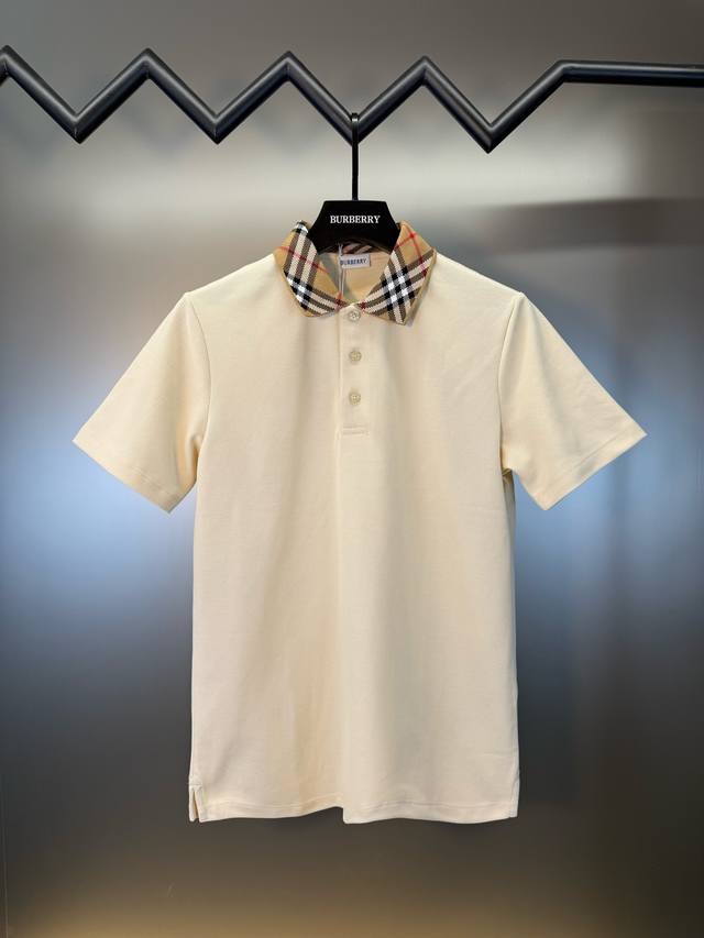 顶级代购版本★Burberry巴宝莉Ss25春夏新款经典格纹纯色男士翻领Polo衫 官网同步上新 高端珠地棉面料 洗水处理不缩水不变形 1:1复刻原版 区别市场