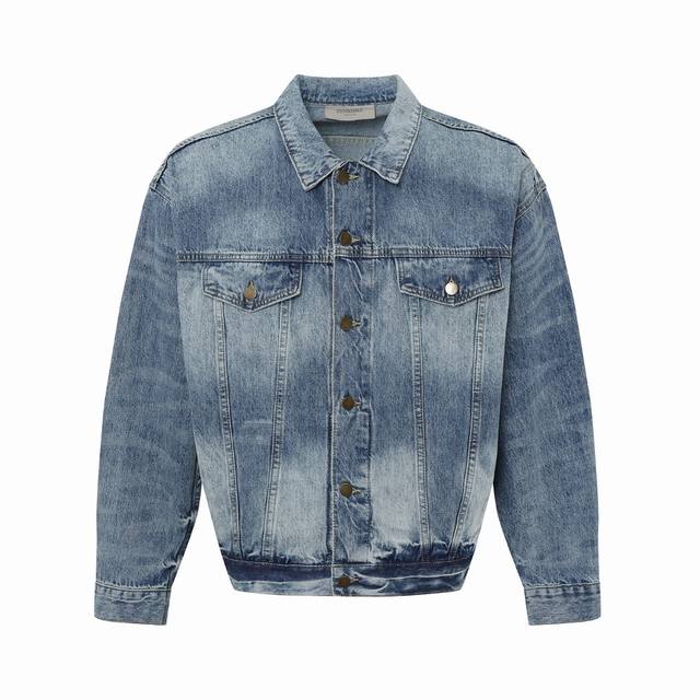 原版开发 Fog复线Fear Of God Essentials水洗做旧牛仔夹克外套蓝黑男女同款外套 Essentials是Fear Of God副线品牌，于2