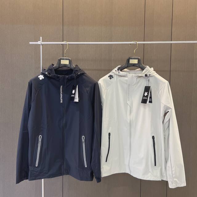 25春夏 Descente迪桑特-商务休闲款男女款防晒服Upf70连帽外套 迪桑特专柜版型，春夏骑行必备的单品夹克连帽外套！Descentegolf 迪桑特采用