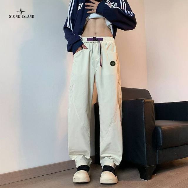 上新发 Stone Island石头岛海外版25Ss新款五色高品质Ins拼接机能风弯刀工装裤 裤子版型宽松 细节完美 水洗工装面料耐磨耐脏 立体裁剪宽松版型 进