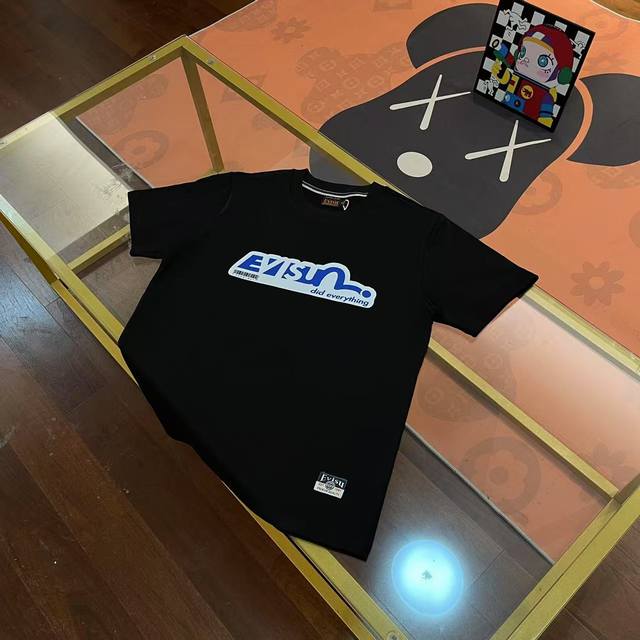 Evisu福神2025新款男士拇指笑脸佛头图案字母T恤短袖 尺码：S-Xxl S码 肩宽44 胸围96 衣长68 适合身材 -120斤 M码 肩宽46 胸围10