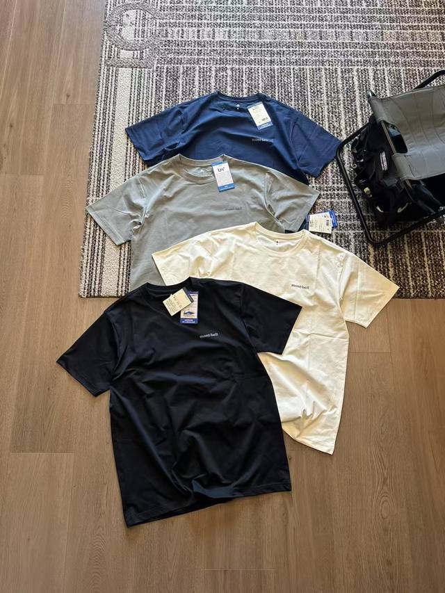 同款功能性面料# 冰凉舒适速干 高品质 Mont-Bei美山 基础字母印花Logo 速干功能性 短袖T恤 男女同款 来自日本的知名户外品牌Montbell，以精