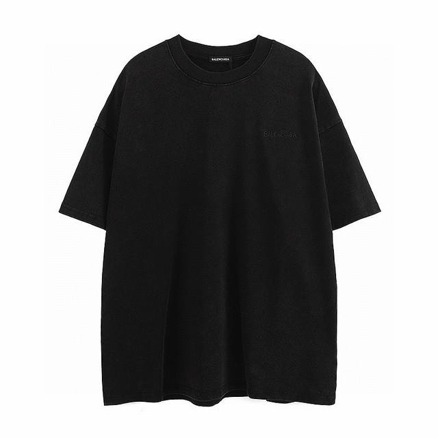 Balenciaga巴黎世家2025Ss新款水洗刺绣情侣休闲短袖T恤 最高版本！280克定制水洗面料！前后高密度刺绣！ 辅料：开模原版过鉴定领标100%真丝洗水