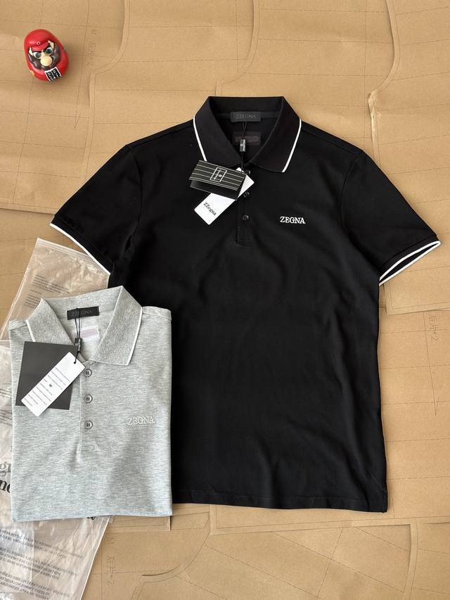 Zegna 杰尼亚男士新款商务休闲翻领简约款短袖Polo衫 独家高货！区别市面通货！官网在售4900+ 一比一出品 包装+三标齐全 前胸 后领标都是精密刺绣！采