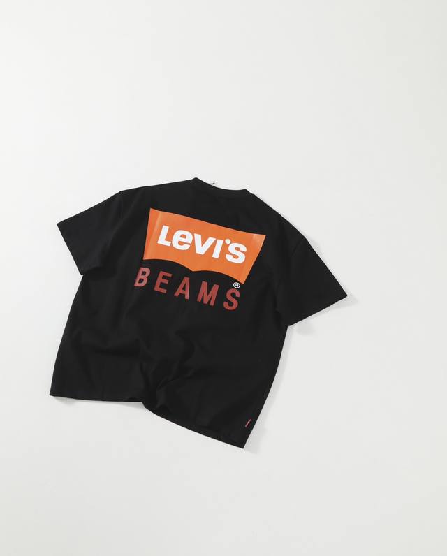 Levi’S R × Beams 联名 李维斯 T-Shirt 25Ss联名复古背后印花宽松短袖T恤 270G加厚纯棉重磅面料 挺括有型不软塌 预洗水工艺带来自