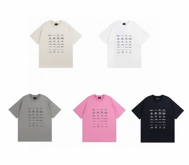Balenciaga 巴黎世家2025 Ss 满印经典Logo集合印花短袖T恤 本市场No.1的质量 真正天花板品质 全部原版开发注意细节图 避免被盗图商家混发