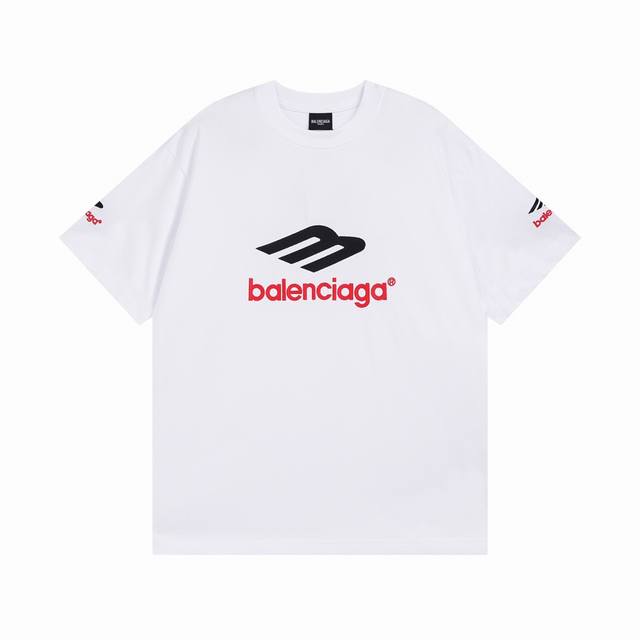 Balenciaga 巴黎世家2025 Ss 经典前后左右Logo刺绣短袖T恤 本市场No.1的质量 真正天花板品质 全部原版开发注意细节图 避免被盗图商家混发