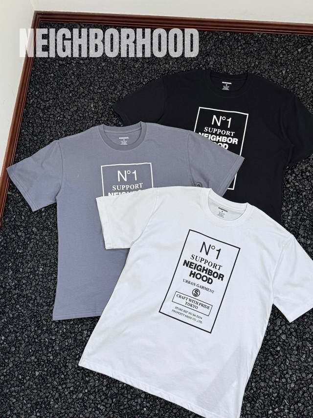 Nbhd Neighborhood 胸前图案字母舒适简约短袖T恤 男女同款 男女同款 小众精品 拒绝烂大街 做工精美 走线流畅 原版开模 工艺讲究 印花清晰 细