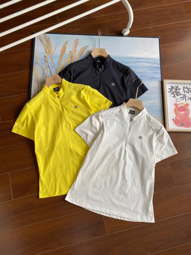 区别市场版本！2025 Kolon Sport可隆户外休闲衣女子隐藏式半拉链徒步吸湿速干短袖T恤 女款隐藏式半拉链设计 胸前3D立体质感Logo 面料具有速干、