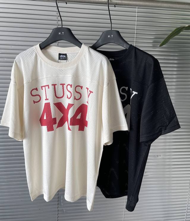 上新 白敬亭同款 Stussy斯图西 夏日运动系列 网眼布印花圆领套头短袖T恤 男女同款 -宽松版型 -男女同款 -运动网布面料 -外搭款式，不建议贴身穿着 -
