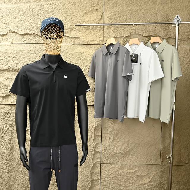 Kolon Sport可隆最新款防泼水冰爽透气休闲户外商务短袖Polo衫无痕T恤！ 面料绝对市场独有！！功能就是冰感超强，吸湿排汗功能那更加必须！ 面料亲肤舒爽