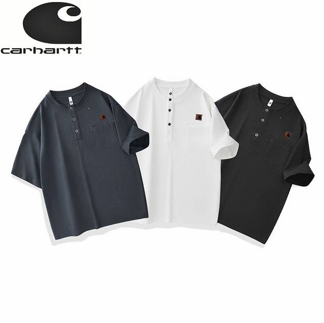 卡哈特Caehartt夏季新款，男女同款潮牌圆领高品质日系纯棉面料短袖T恤，男士打底宽松半袖上衣！ 颜色:黑色，白色，灰色 尺码:M-4Xl