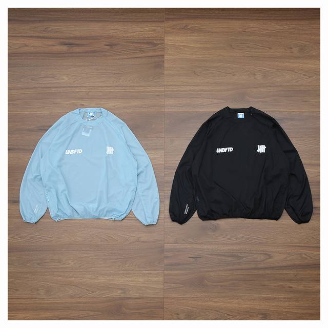 五道杠皮肤衣 黑色 蓝色 M-L-Xl Undefeated 不败落日 徽标Logo套头轻薄长袖防晒服 男女同款 Undefeated不败落日｜徽标防晒服 男女