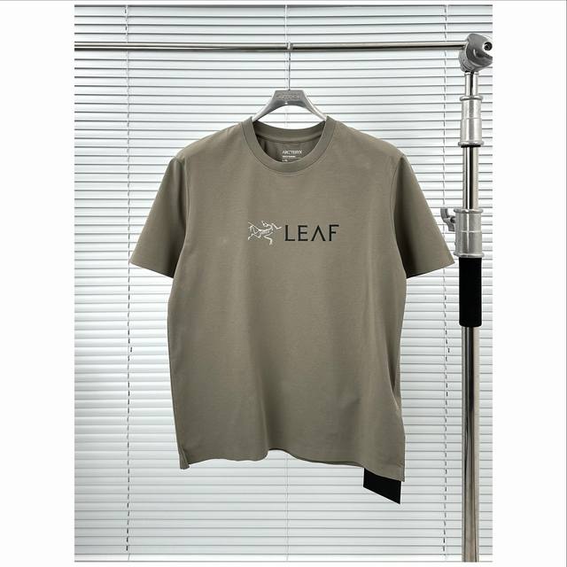 鸟字母印花短袖 绿色 狼灰 M-4Xl 始祖鸟 Arcteryx 军鸟系列 Leaf Word Ss T-Shirt Logo字母图案印花圆领美式复古短袖 都市