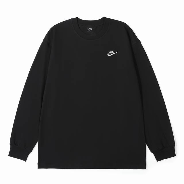 供 Nike耐克经典款刺绣棉质长袖T恤 定制主标 辅料 水洗齐全 品牌精密刺绣标 甄选280克32支紧密纺双纱纯棉面料 质感厚实但是透气性良好 有一定厚度 整件